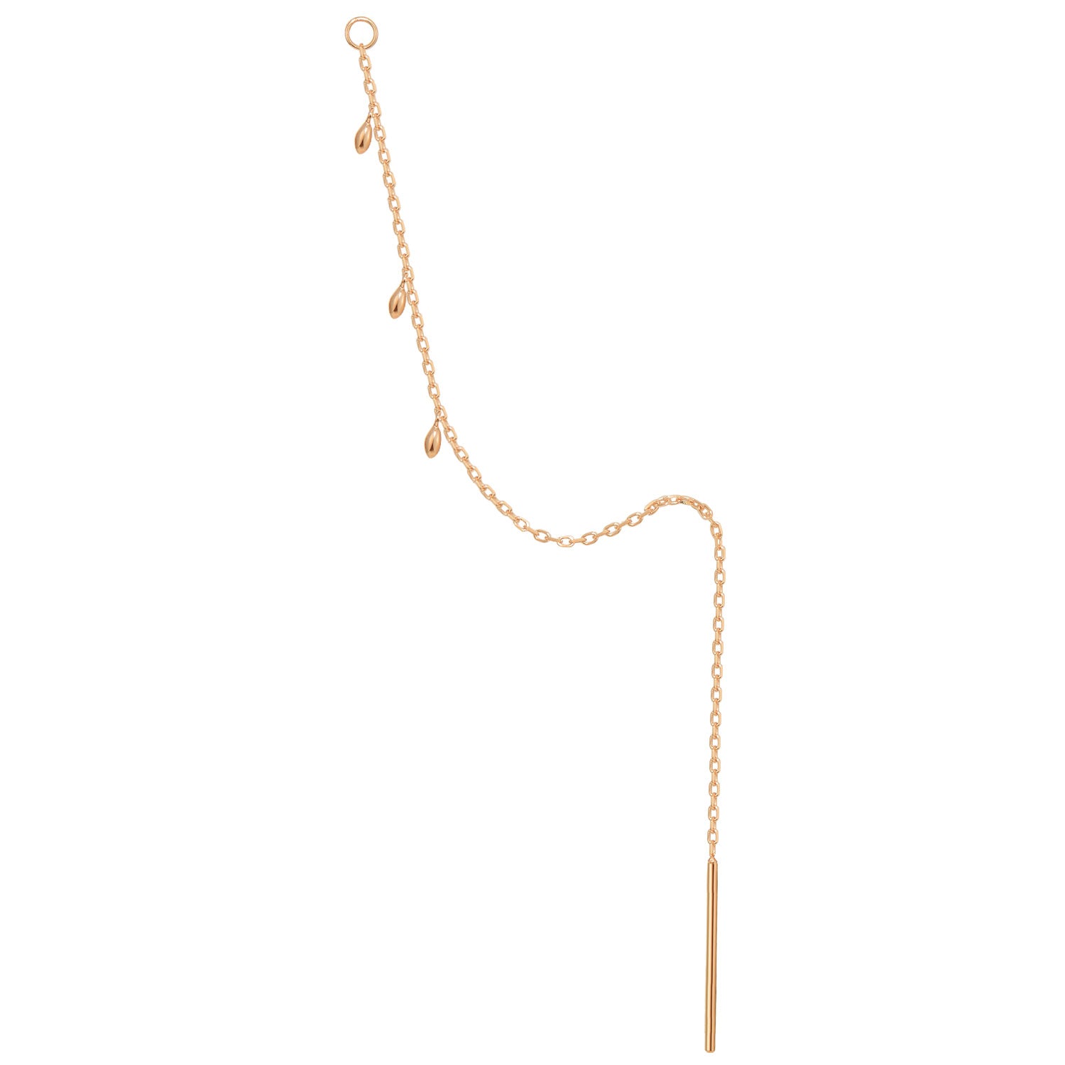 Threader - Dripping Marquise Gold Beads and Jump Ring Long