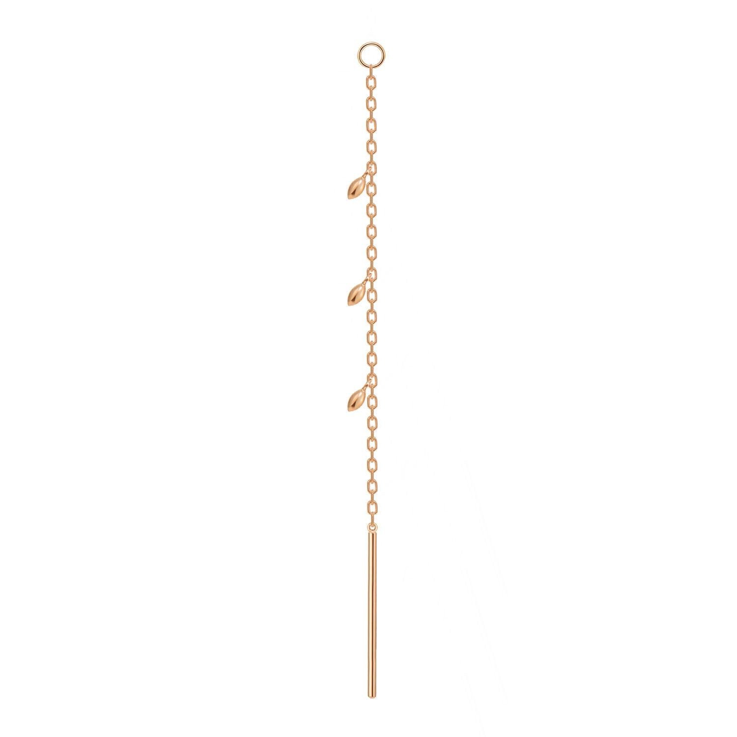 Threader - Dripping Marquise Gold Beads and Jump Ring Short