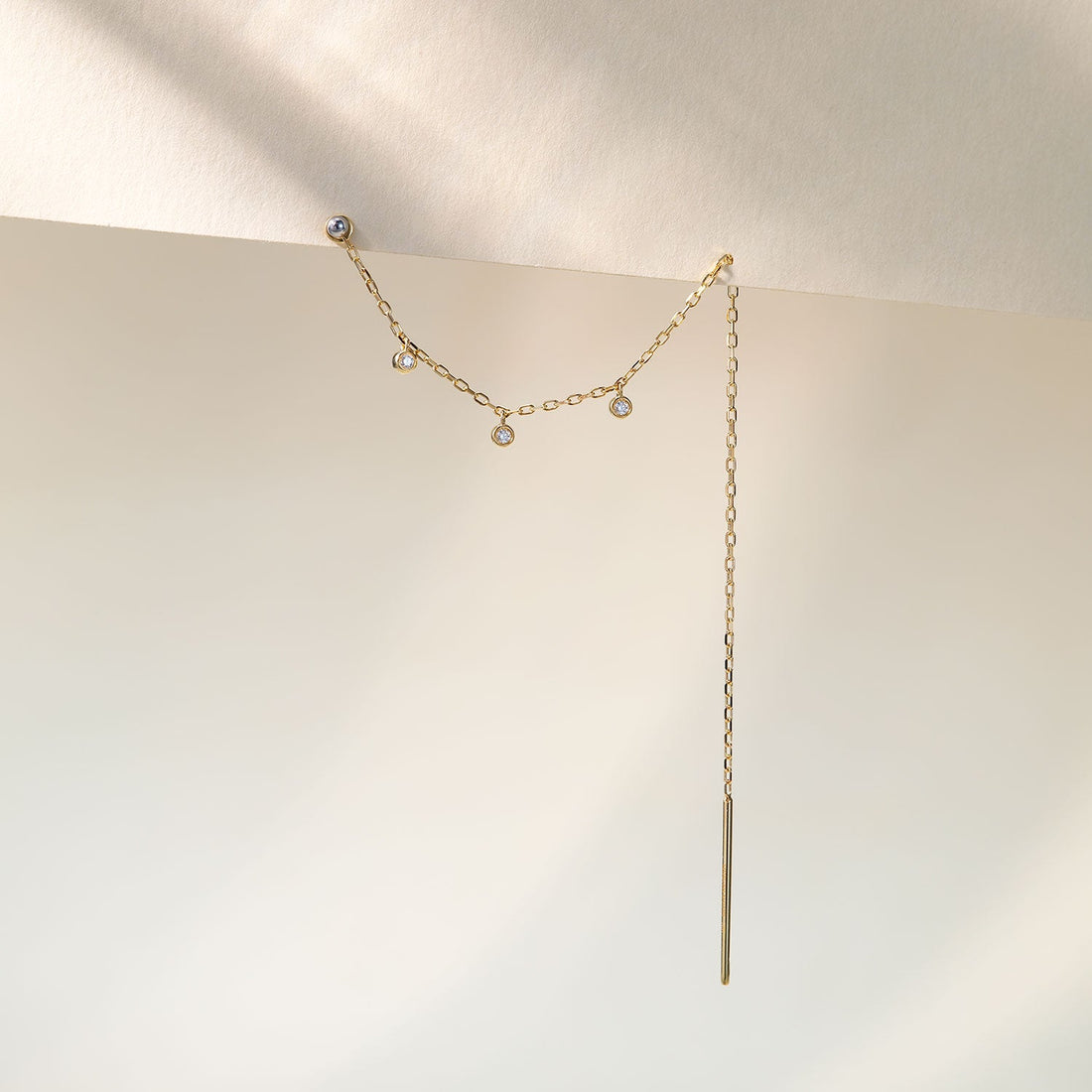 Threader - Dripping Bezel Diamonds Long