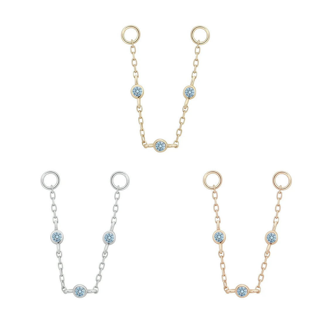 3 Bezel London Blue Topaz Chain — Buddha
