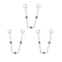 3 Bezel Pink Sapphire Chain From Buddha