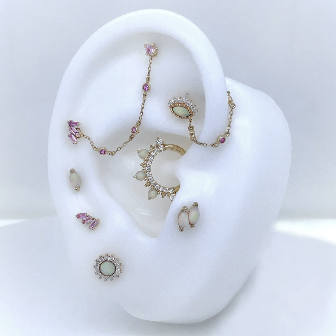 3 Bezel Pink Sapphire Chain From Buddha