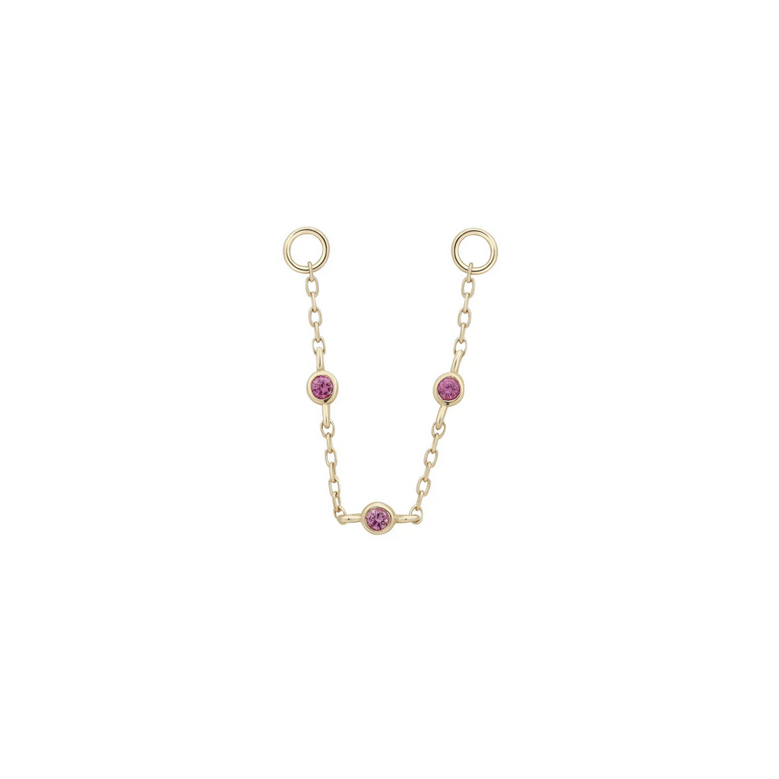 3 Bezel Pink Sapphire Chain From Buddha