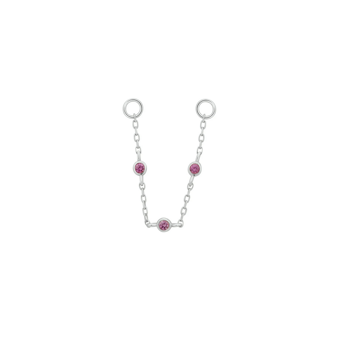 3 Bezel Pink Sapphire Chain From Buddha