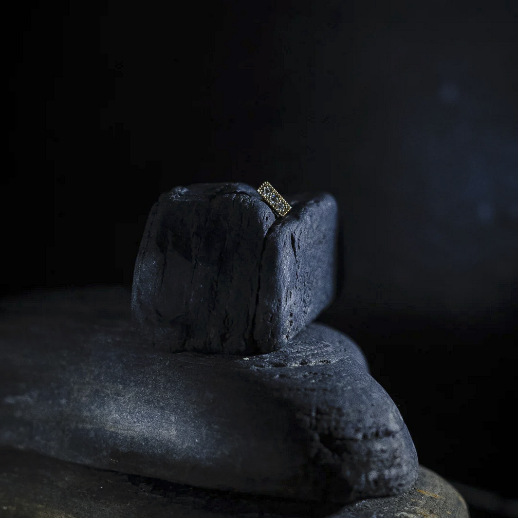 Three Gem Millgrain CZ Bar — Junipurr