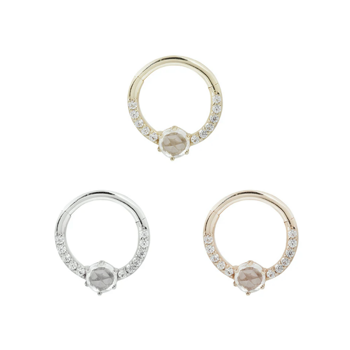 Tinsley Clicker with White Sapphire and CZ — Buddha