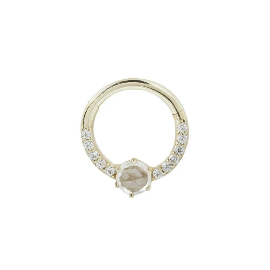 Tinsley Clicker with White Sapphire and CZ — Buddha