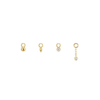 Tiny Charm - Gold Round Bead, Gold Marquise Bead and Bezel Diamond from Modern Mood