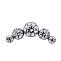 Titanium Curved 5 Gem Cluster