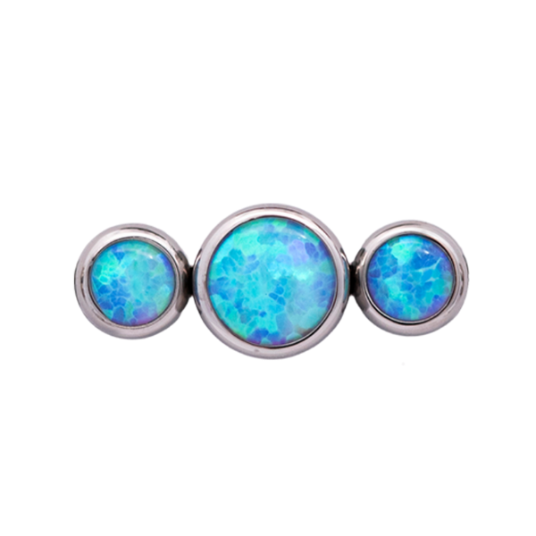 Titanium Straight 3 Gem Cluster