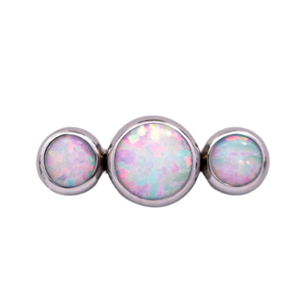 Titanium Straight 3 Gem Cluster