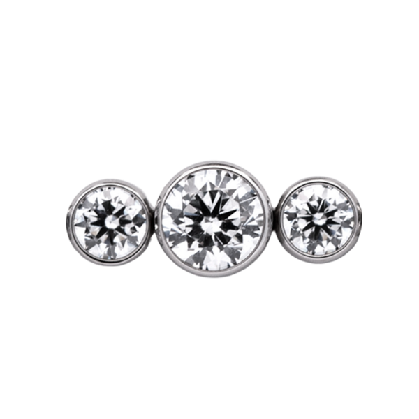 Titanium Straight 3 Gem Cluster