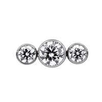 Titanium Straight 3 Gem Cluster
