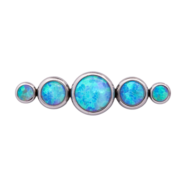 Titanium Straight 5 Gem Cluster