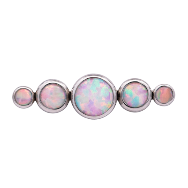 Titanium Straight 5 Gem Cluster