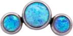 Titanium Curved 3 Gem Cluster