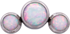 Titanium Curved 3 Gem Cluster