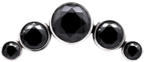 Titanium Curved 5 Gem Cluster