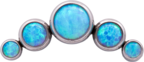Titanium Curved 5 Gem Cluster