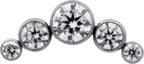 Titanium Curved 5 Gem Cluster