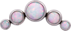 Titanium Curved 5 Gem Cluster