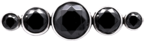 Titanium Straight 5 Gem Cluster