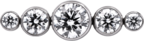 Titanium Straight 5 Gem Cluster