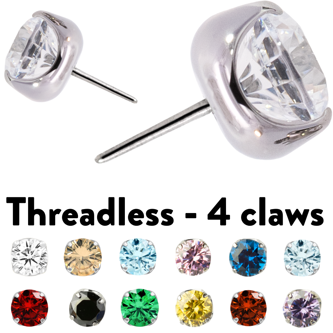 Prong-Set Gem 4 Claws - Threadless