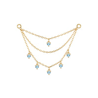 Triple Chain with Round Dripping Gemstones — Modern Mood