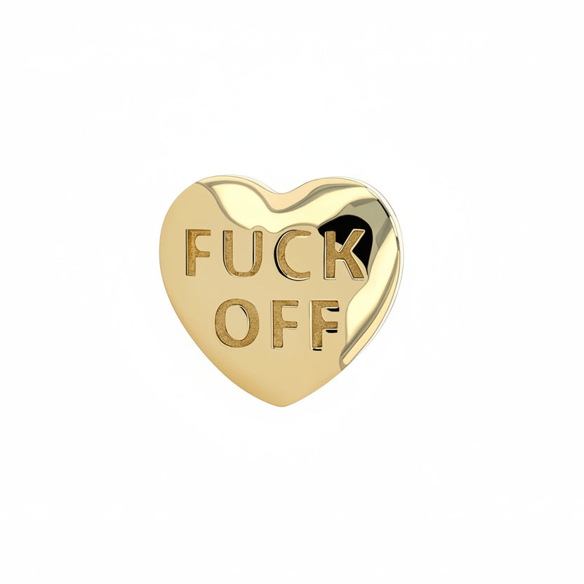 Gold Valentine Heart FOFF End from Anatometal