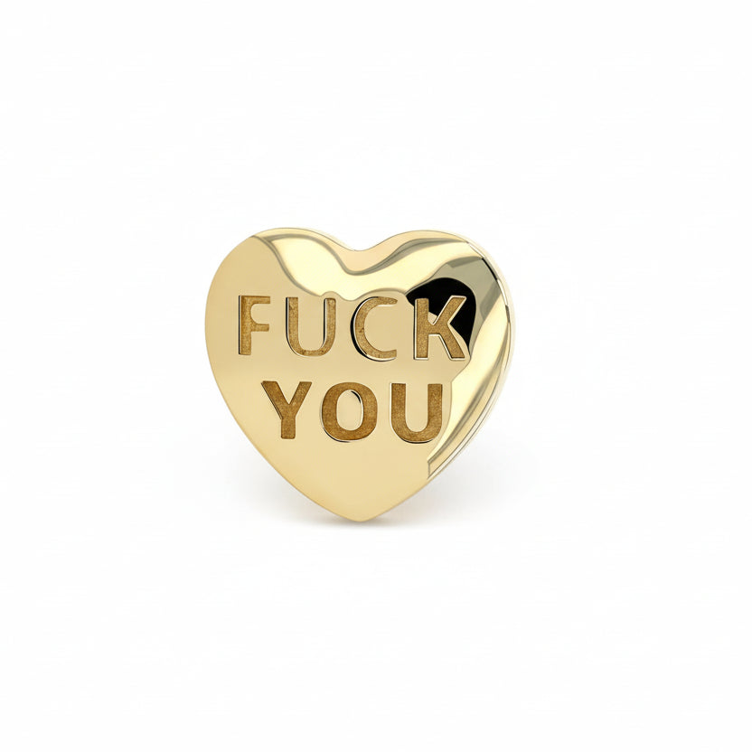 Gold Valentine Heart FU End from Anatometal