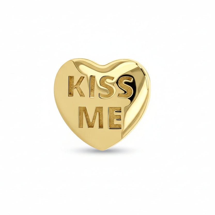 Gold Valentine Heart Kiss Me End from Anatometal