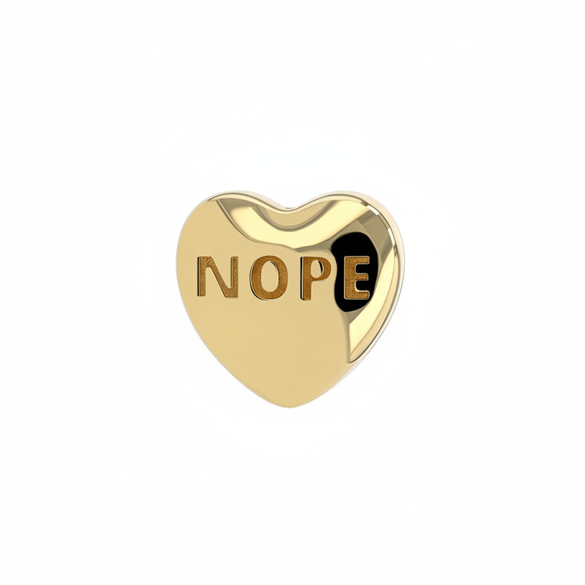 Gold Valentine Heart Nope End from Anatometal