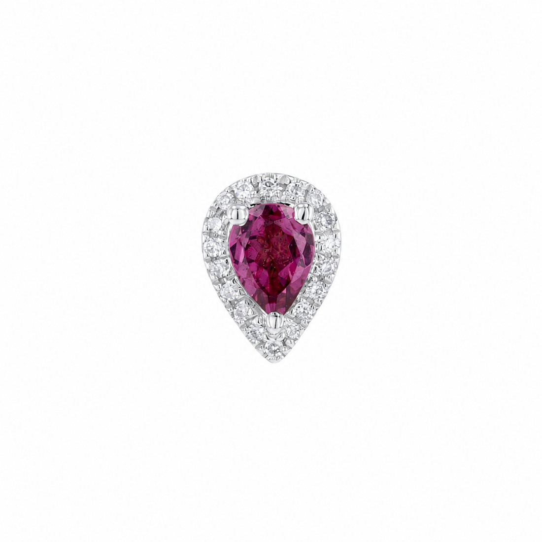 Pear Gemstone with Diamond Halo