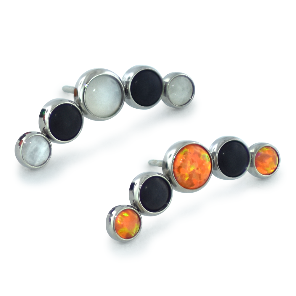 Halloween Bezel-Set Curved Cluster