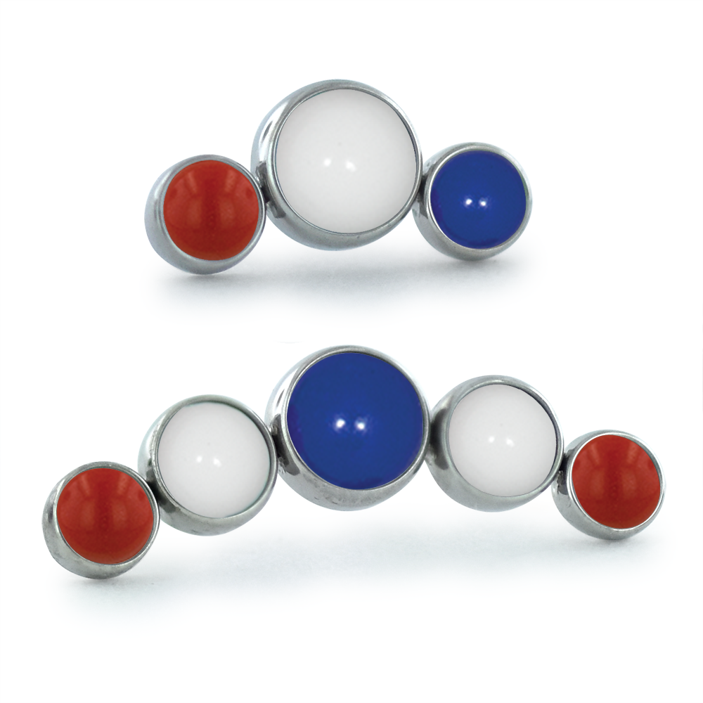 4th of July Bezel Set Cluster - Curved