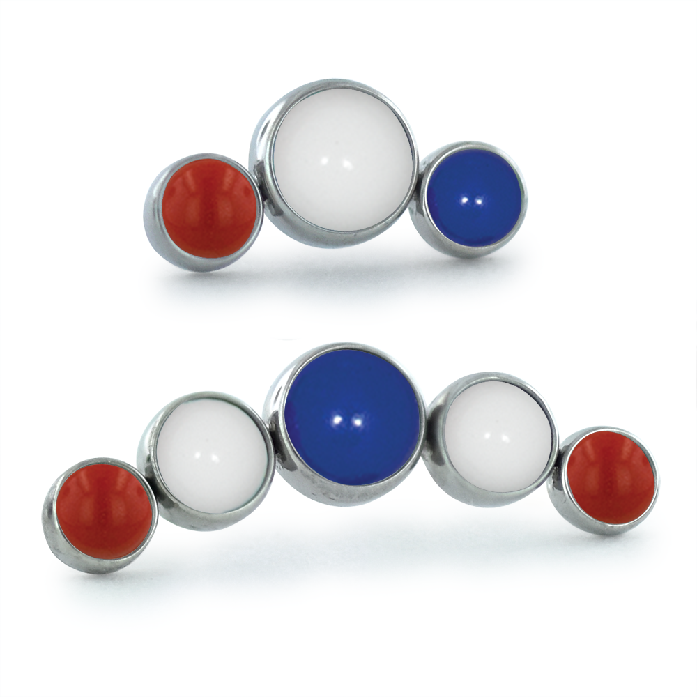 4th of July Bezel Set Cluster - Curved