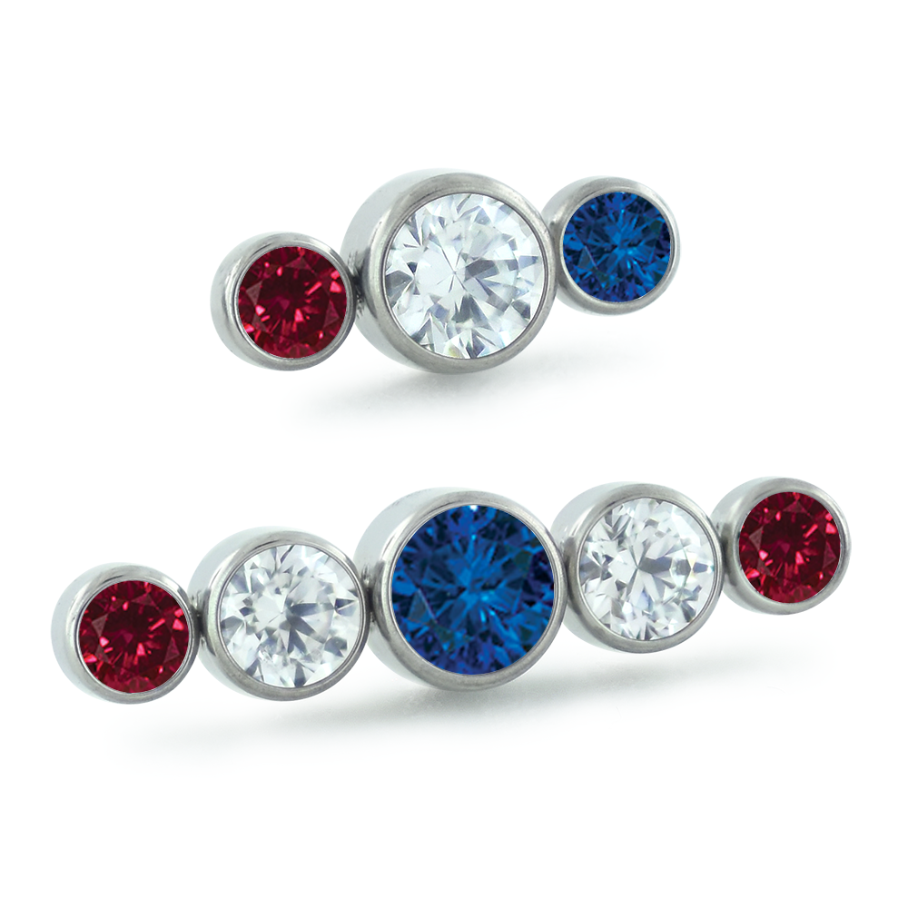 4th of July Bezel Set Cluster - Linear