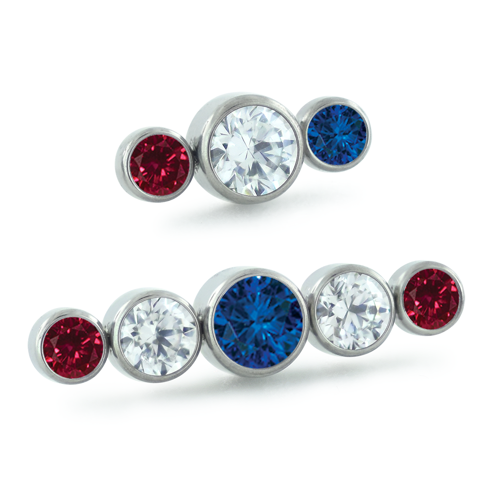 4th of July Bezel Set Cluster - Linear