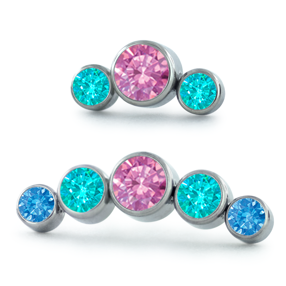 Dreamland Bezel Set Gem Cluster - Curved