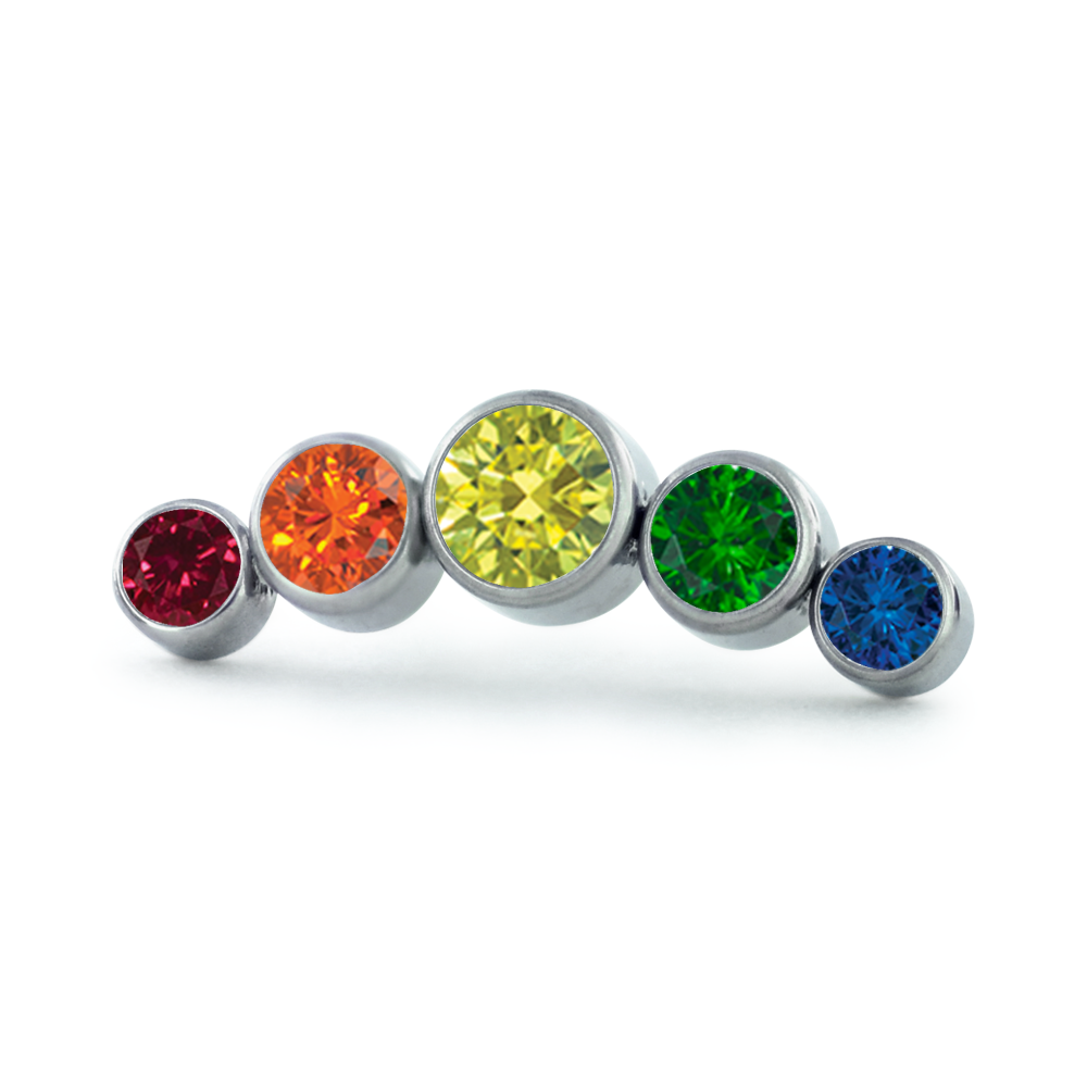 Pride Bezel Set Cluster - Curved