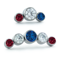 4th of July Bezel Set Cluster - Curved