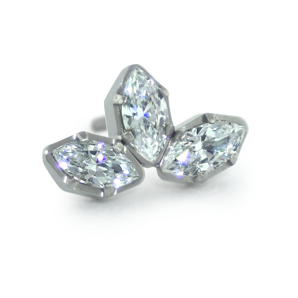 Titanium Marquise Cut Gem Fan Clusters