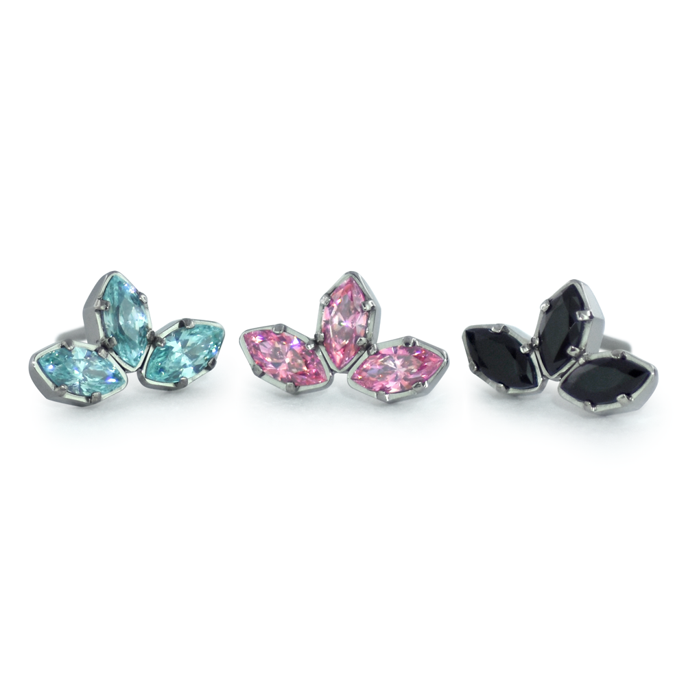 Titanium Marquise Cut Gem Fan Clusters