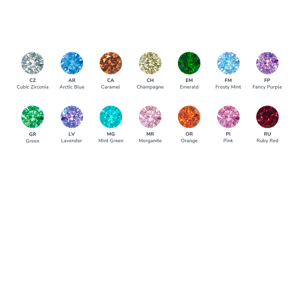 Titanium Baguette Cut Gem Fan Cluster