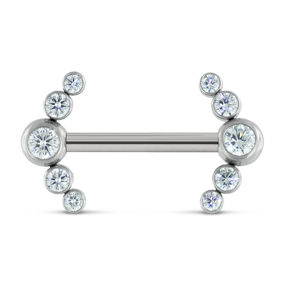 Titanium Faceted Side Gem Cluster