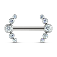 Titanium Faceted Side Gem Cluster