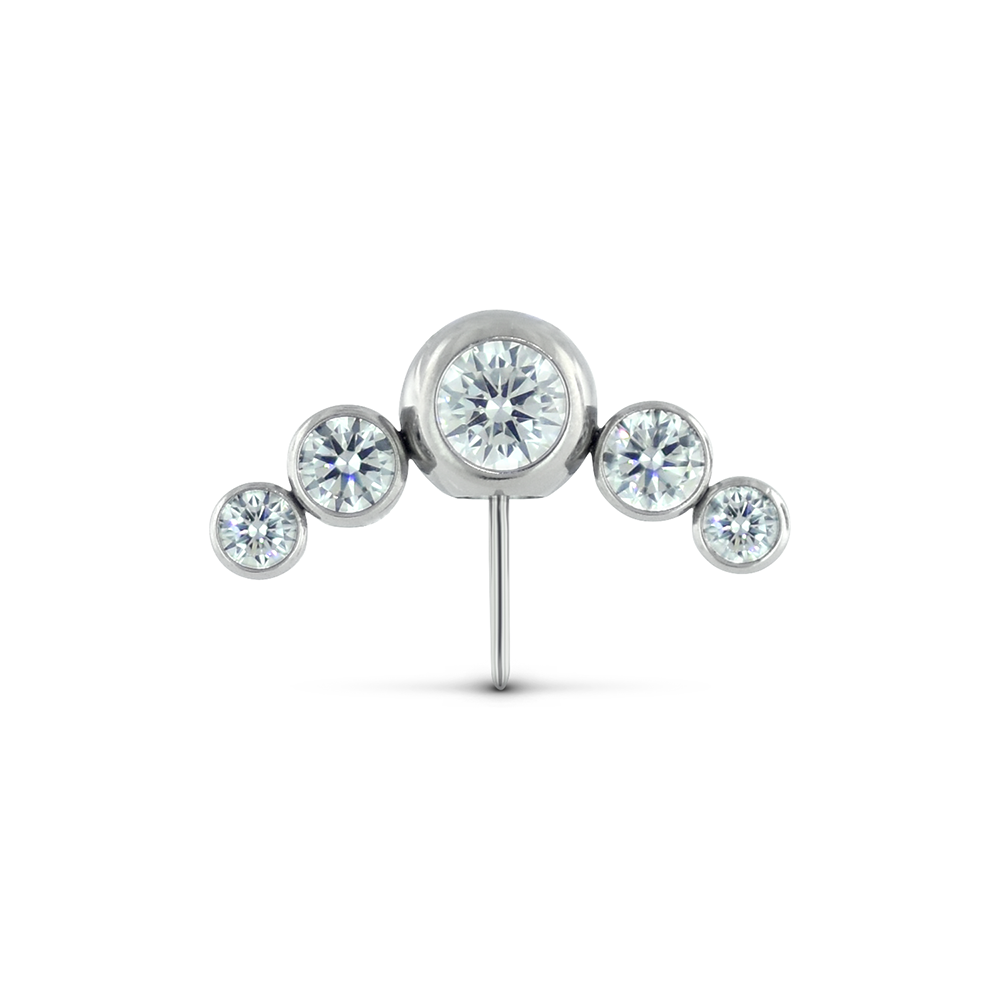 Titanium Faceted Side Gem Cluster