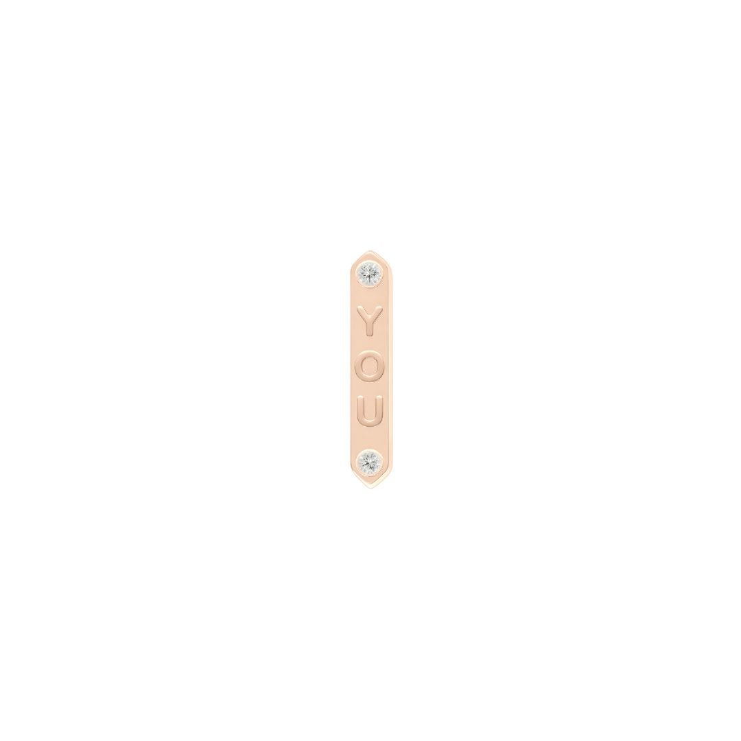 "YOU" with Diamond - 14k Rose Gold - Buddha Jewelry