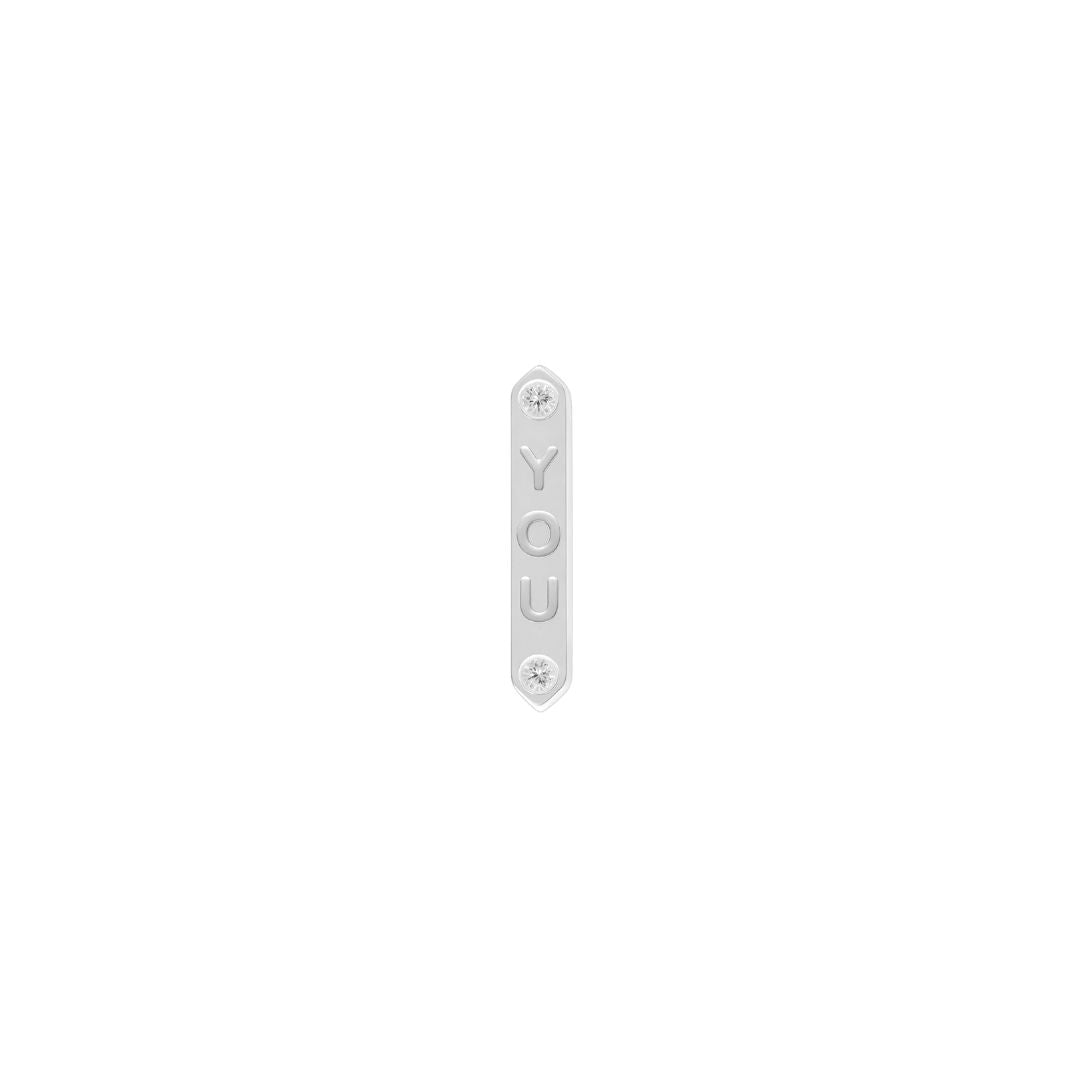 "YOU" with Diamond - 14k White Gold - Buddha Jewelry